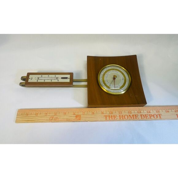 Vintage MCM Taylor Barometer Thermometer Art Deco WORKS - Picture 11 of 11